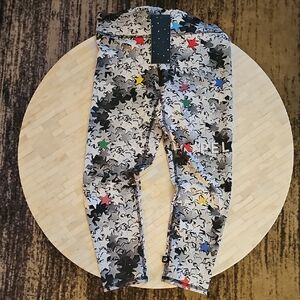 Terez x Peloton Womens Gray Star-Print Leggings with Multicolor Stars